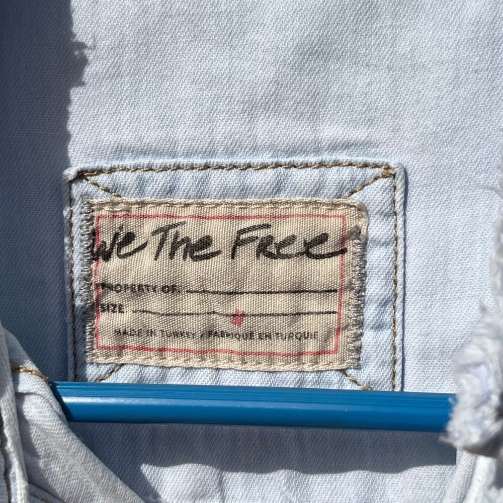 We The Free People Ruffles And Denim Shirt Size M - Picture 7 of 13